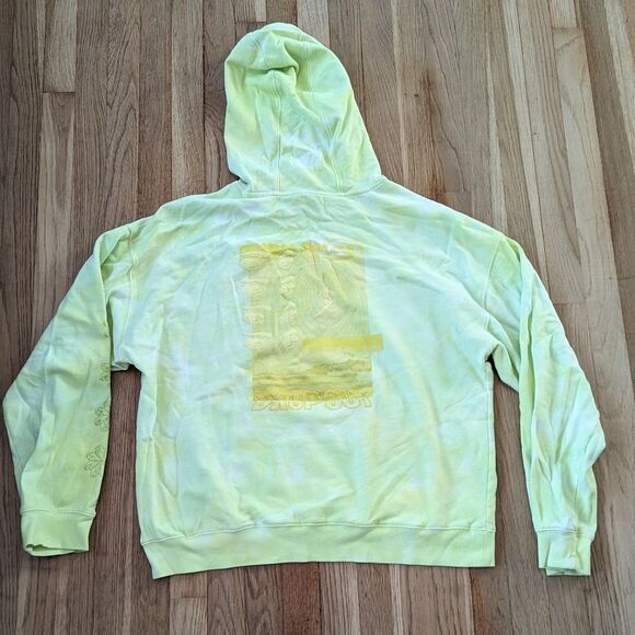 Cooney Island Picnic PARTY WAVE PUFF PRINT GRAPHIC PULLOVER HOODIE neon yellow - Picture 4 of 6